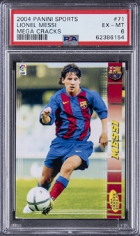 2004-05 Panini Sports Megacracks #71 Lionel Messi Rookie Card - PSA EX-MT 6